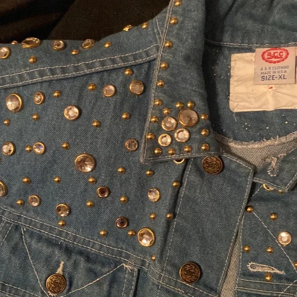 COPY - Vintage Denim Rhinestone Vest - Picture 2 of 4